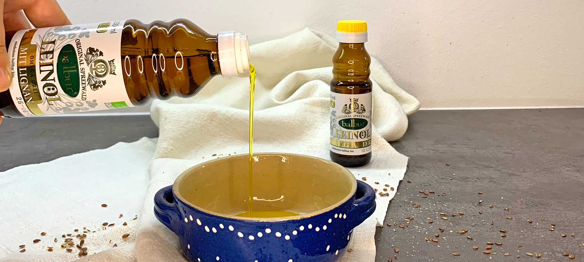 Leinöl - kaltgepresst, frisch und mid nussig im Geschmack