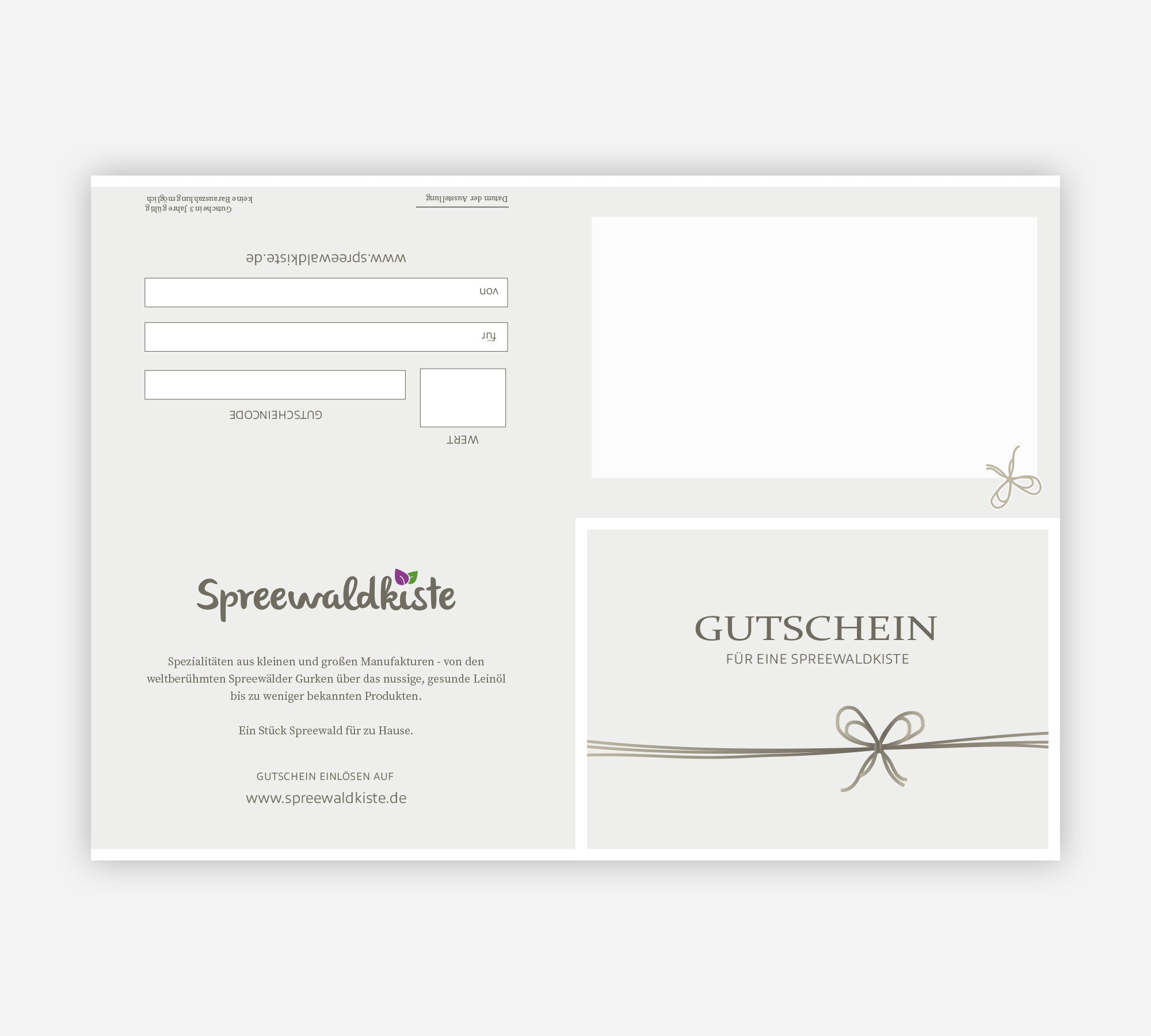 Spreewaldkiste Gutscheinvorlage ausgedruckt