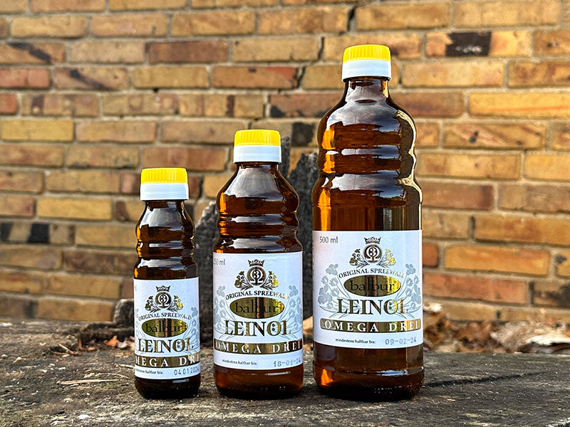 Leinöl konventionell Abfüllgrößen von der Ölmühle Ballaschk