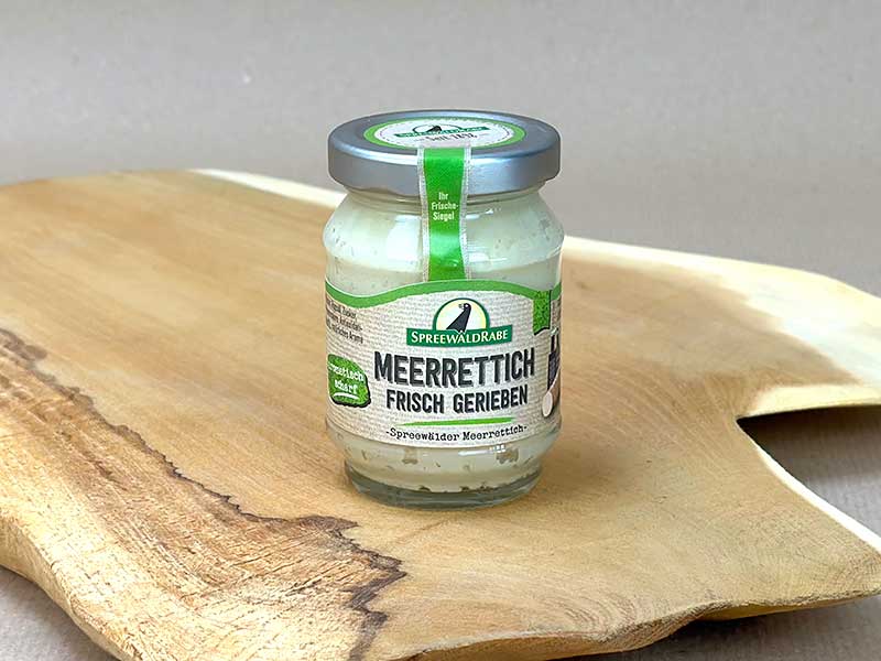 Meerrettich frisch gerieben im Glas von Spreewald Rabe