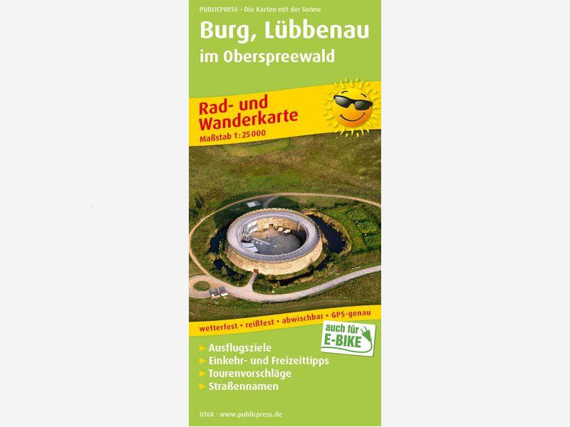 Rad- und Wanderkarte Burg, Lübbenau im Oberspreewald