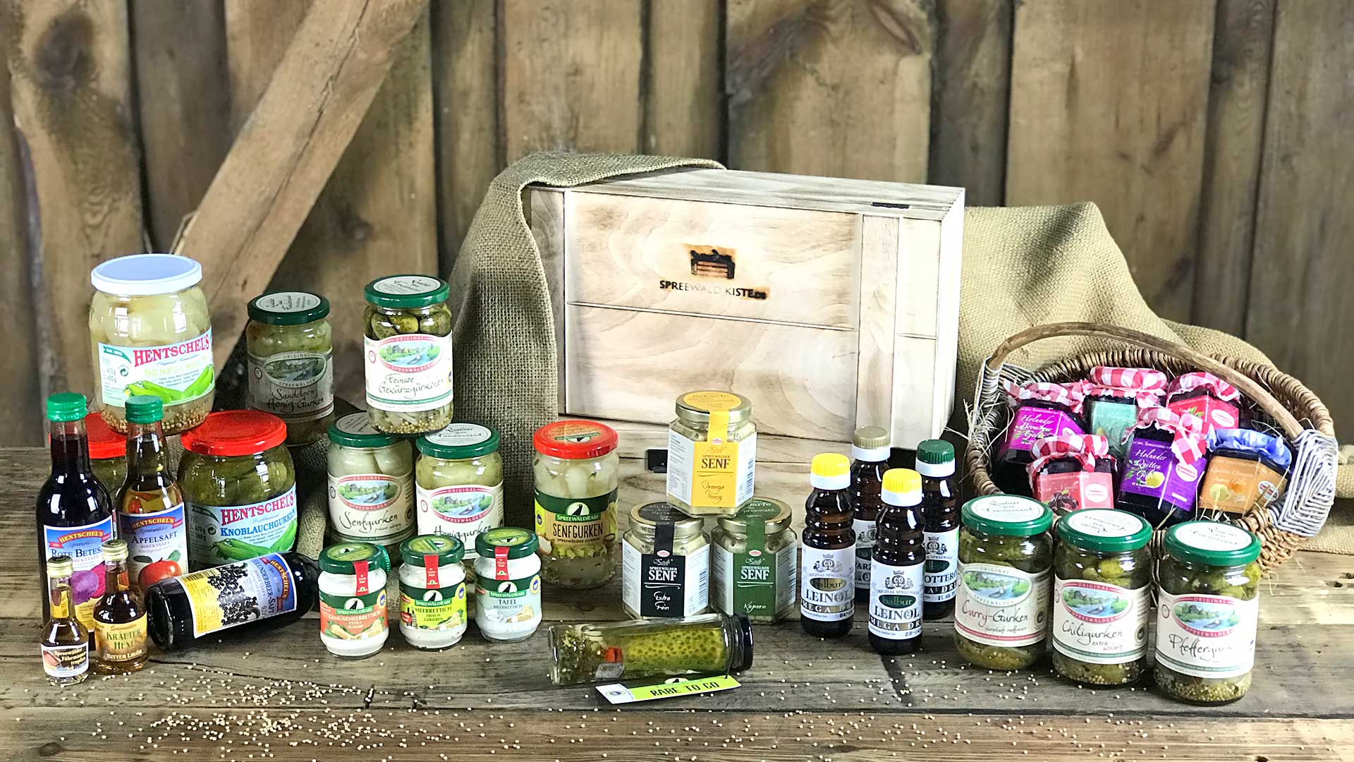 Produktsortiment in der Spreewaldkiste