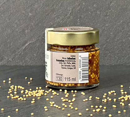 Grober Heinrich Senf 115 ml Glas Zutaten