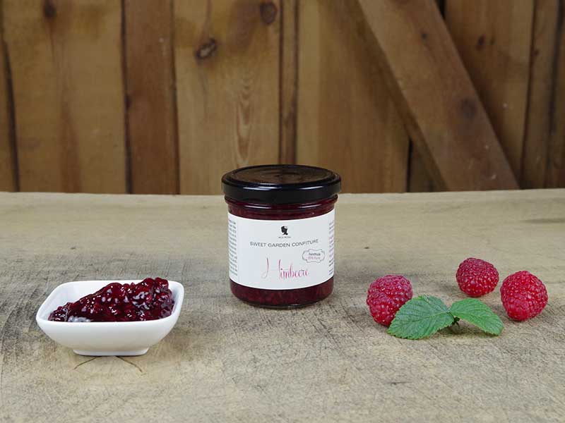 Mea Rosa Himbeer Konfitüre Glas geöffnet