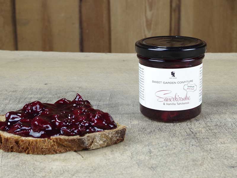 Mea Rosa Sauerkirsche und Vanilla Tahantitis Konfitüre Konfitüre Brotaufstrich