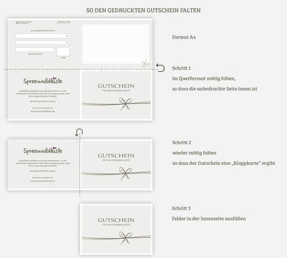 Spreewaldkiste Gutscheinvorlage Faltanleitung