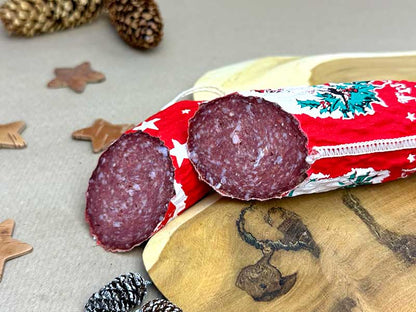Spreewaldfarm Weihnachtssalami aufgeschnitten